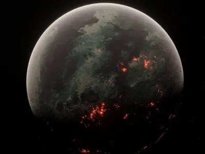 Planets Space Ready to game Low-poly 3D model