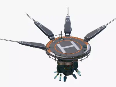 SciFi Levitating Helipad M1 3D model