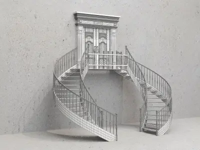 Classic Door Stair 3D model