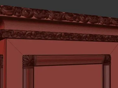 cabinet with glass doors 3D model