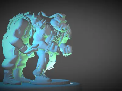 Bebop and Rokcsteady with TMNT Free 3D print model