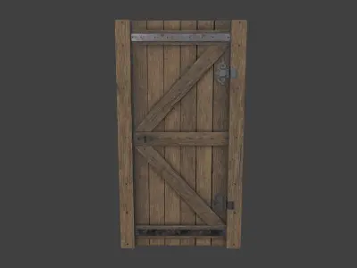 Old Wooden Door Game Ready Asset Low-poly 3D model