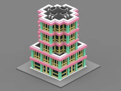 House Voxel - 15 Low-poly 3D model