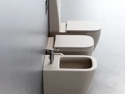 Esedra by SDR Ceramiche Quadra WC Low-poly 3D model