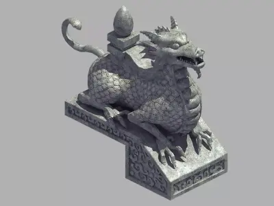 Mountain Stone Sculpture - Animal Stealth 02 3D model