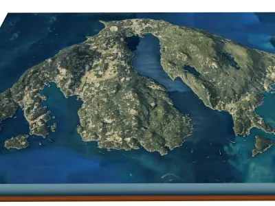 Orcas island 3d model terrain 3D model