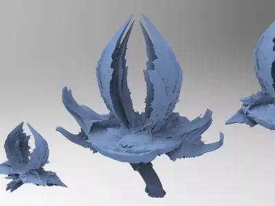 Sci fi mushroom Sculpture 3 versions  3D model