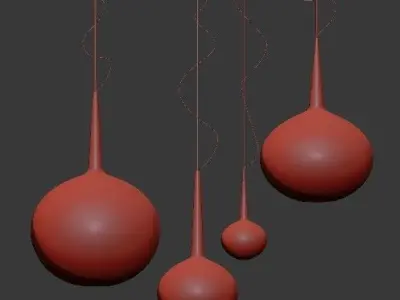 CASTORE four spheres hanging from ceiling 3D model