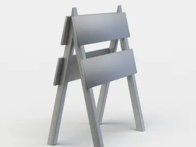 Small wooden barrier Low-poly 3D model
