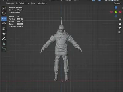 Cyberpunk Character - Cyber fashion Low-poly 3D model
