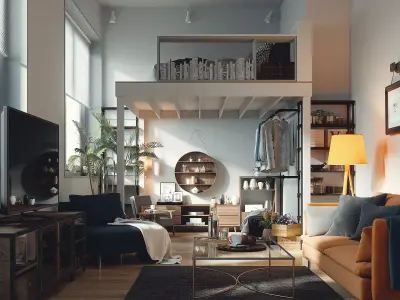 apartment for the single 3D model