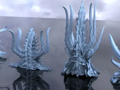 Alien Dragon God Bone Structure 4 models 3D model