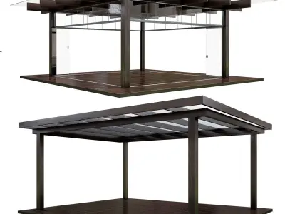 Pergolas two with canopy 3D model