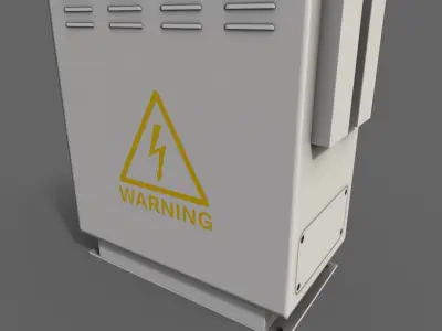 PBR Electric Box White V3 Low-poly 3D model