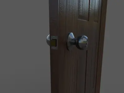 Low Poly Door wooden Low-poly 3D model order
