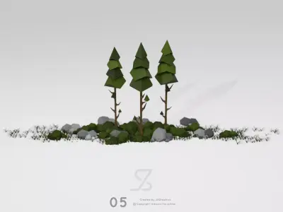 Tall Pine Tree Free low-poly 3D model