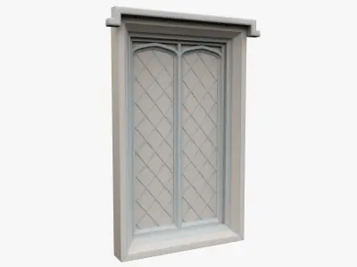 Medieval window Low-poly 3D model