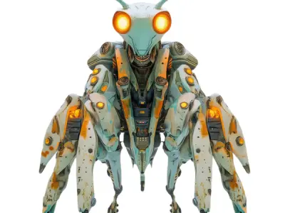 sci-fi robotic bugs pack Low-poly 3D model