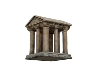 Ancient Pillars of Wisdom Classical Greek Temple Model 3D model