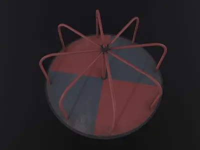 Soviet Merry Go Round 3D Model Low-poly 3D model