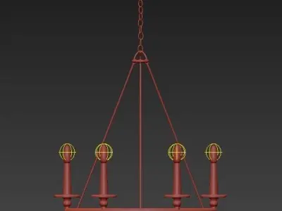 Rustic Metal Round Candle Chandelier 3D model