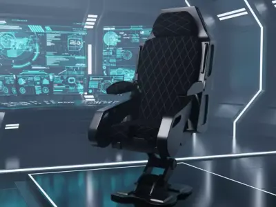 Futuristic SciFi Spaceship Chair Low-poly 3D model Low-poly 3D model