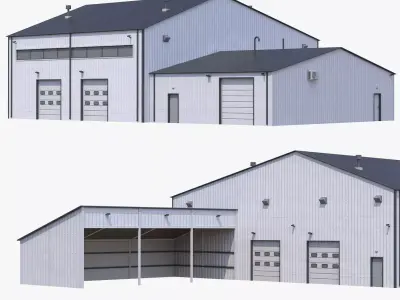 Industrial Building 9 Low-poly 3D model