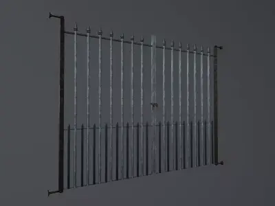 Metal Gate Low-poly 3D model