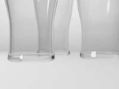 Beer pint glass  Low-poly 3D model