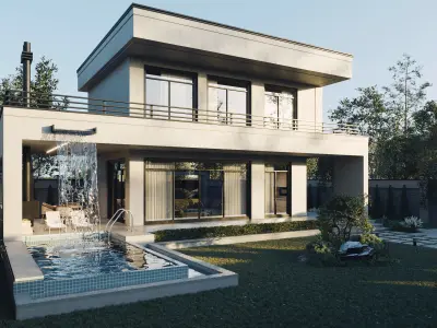 White Villa 3D model purchase