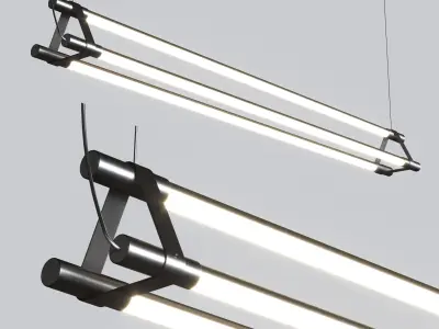 Thin Multiples Dyad Linear Suspension Light Low-poly 3D model