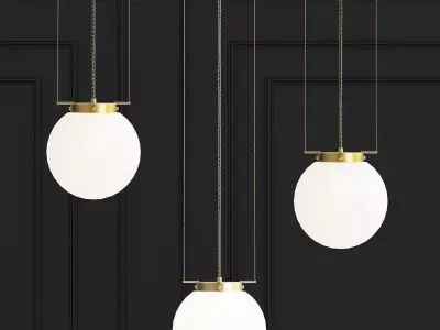 Marianne pendant light with ball hanging from it 3D model