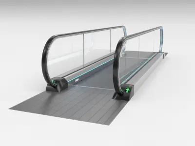 Moving Walkway and Escalator Without Stairs Adjustable 3D model
