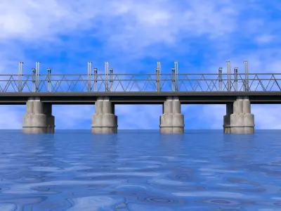 Sci-fi Bridge  Low-poly 3D model