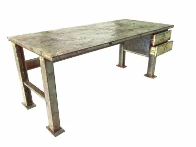 Iron table workbench tool painted da1 Low-poly 3D model