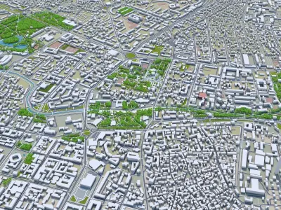 Simferopol Crimean Peninsula 40km Low-poly 3D model