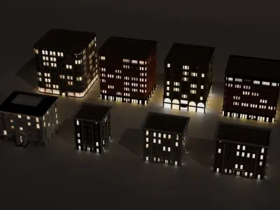 Low-Rise Classic Building Low-poly 3D model