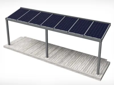 Solar terrace roof 3D model