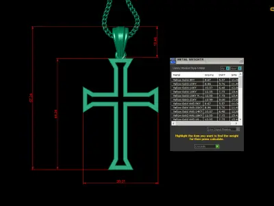 Cross Light Gold 4CP049 3DM STL 3D print model