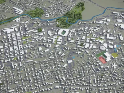 Athens - Georgia - City 3D Model Low-poly 3D model