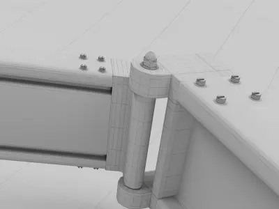 Awnings set for cafe 3D model