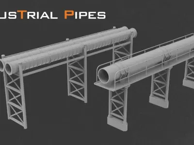 Industrial Pipes 3D model