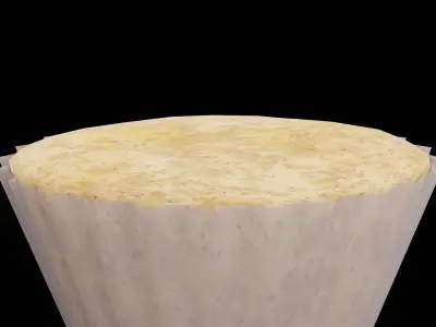White Muffin Low-poly 3D model