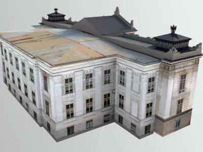 Classical Public Building Low-poly 3D model