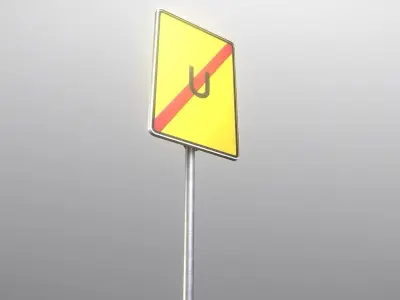 Verkehrszeichen - Umleitungsschilder 2 Low-poly 3D model