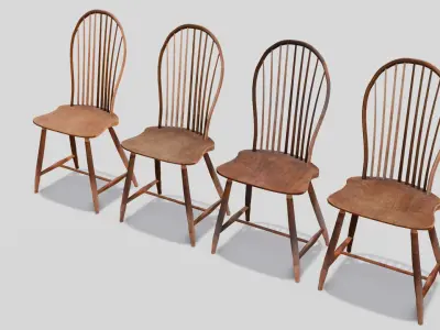 Chair Pack 3D Model Low-poly 3D model