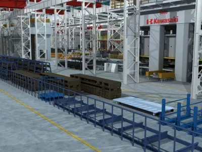 Factory Interrior Scene  3D model