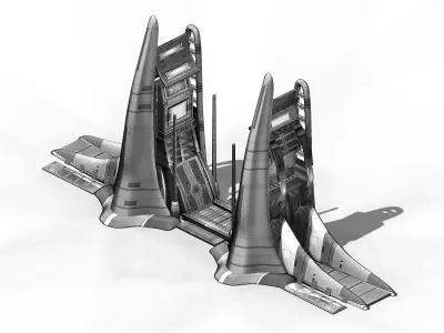Space Station - Ground Function Gate 01 3D model
