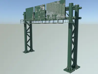Highway Signage Low-poly 3D model