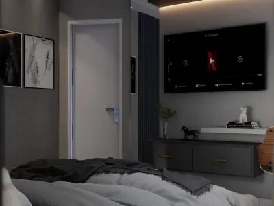 Cozy Bedroom scene 3D model 3D model
